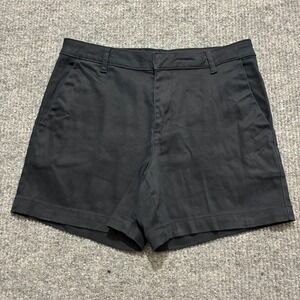 Banana Republic Womens Chino Shorts Size 10 Black Hook & Eye Casual Mid Rise